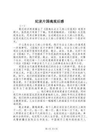 纪录片国魂观后感