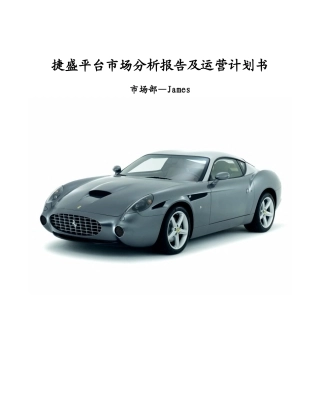 捷盛平台市场分析报告及运营计划书(修改版)