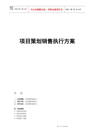 水语项目策划销售执行工作方案