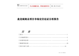 某商业项目市场定位论证与分析报告