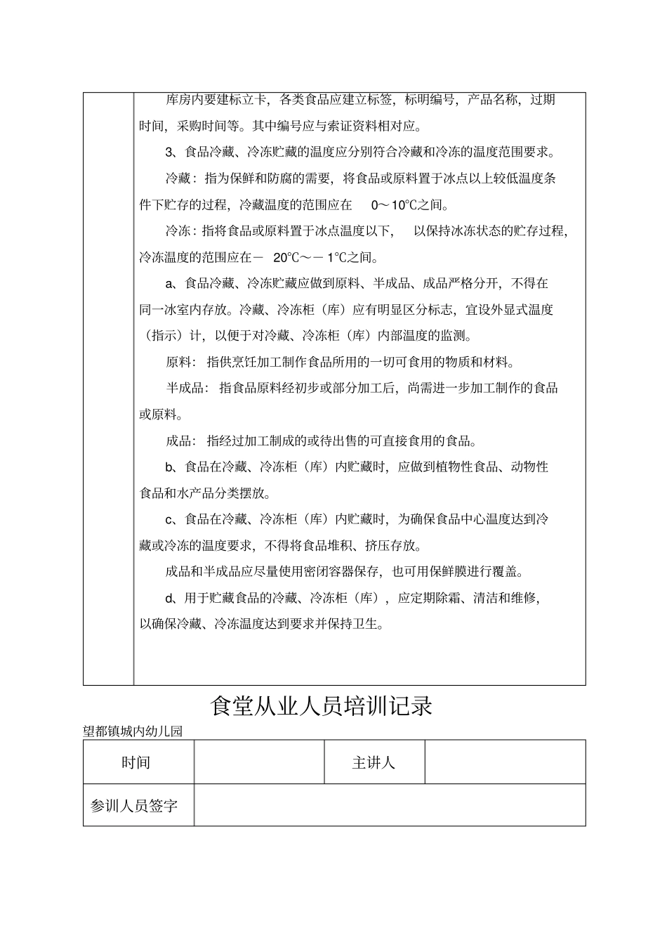 幼儿园食堂培训记录表_第2页