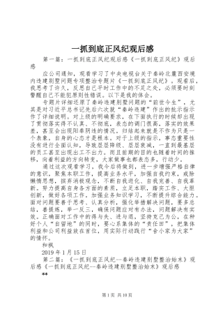 一抓到底正风纪观后感