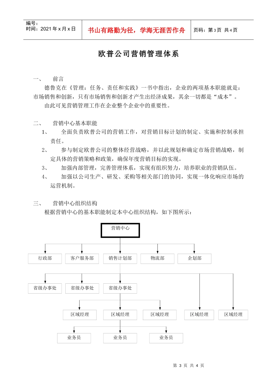 欧普公司营销管理体系_第3页