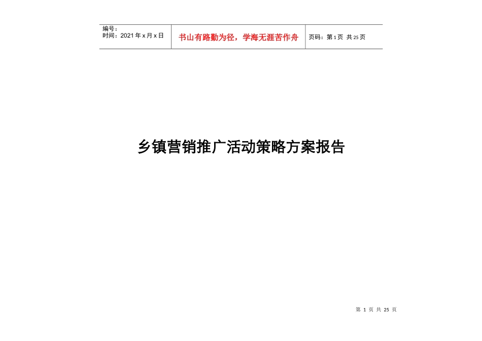 苏北阜宁县城营销推广活动策略方案报告1_第1页