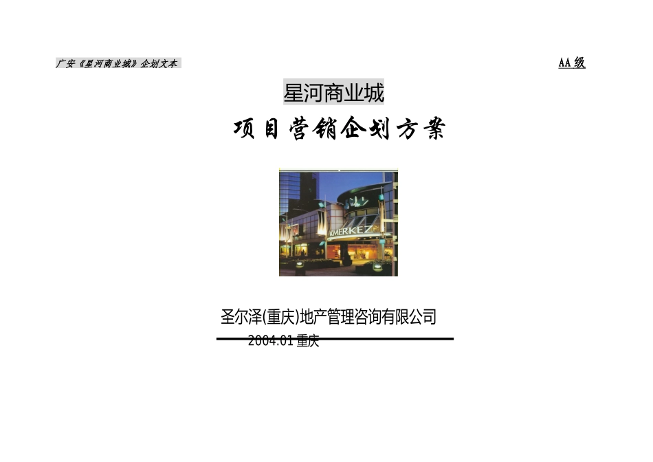 星河商业城-项目营销企划方案(上)(doc35页)_第1页