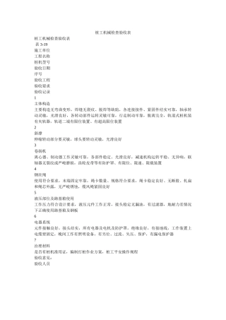 桩工机ۥ械检查验收表精选 