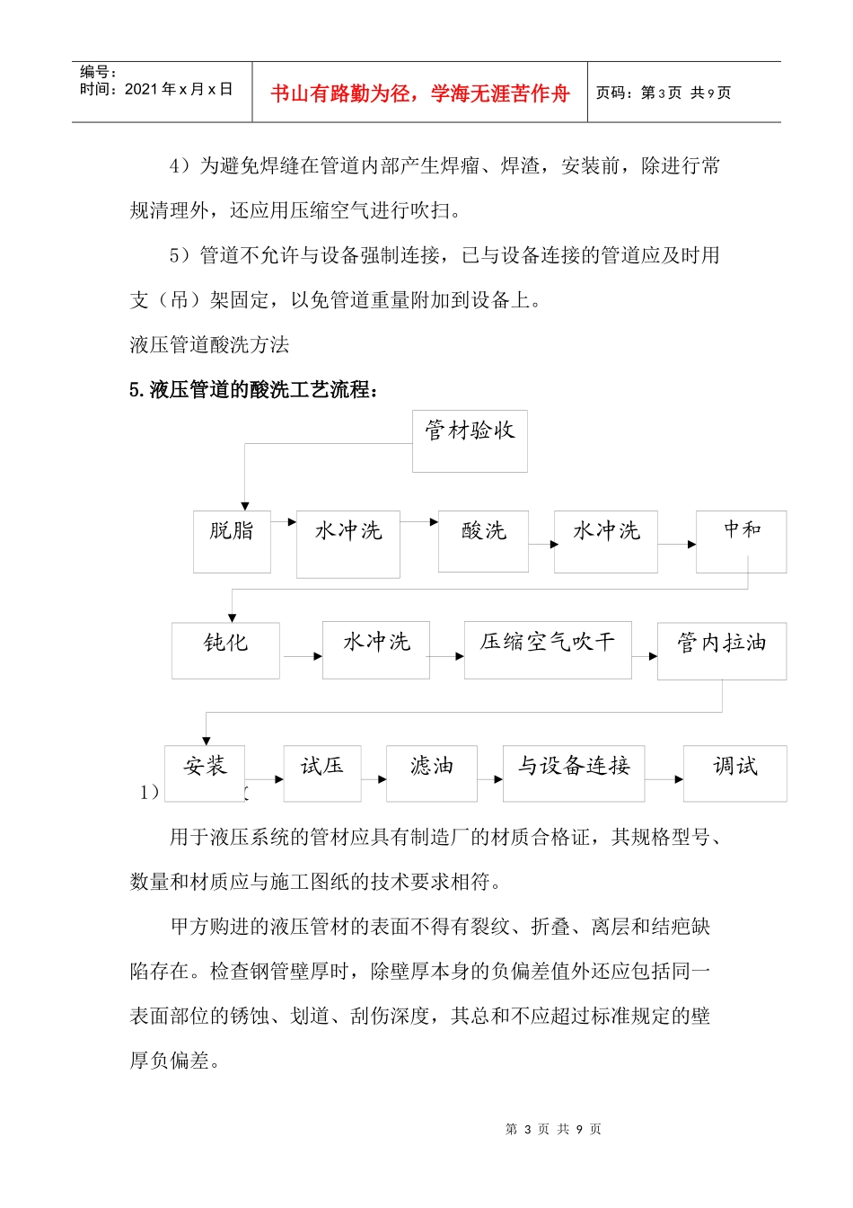 液压管道施工方案_第3页