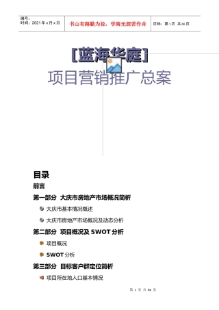 某公司项目营销推广方案