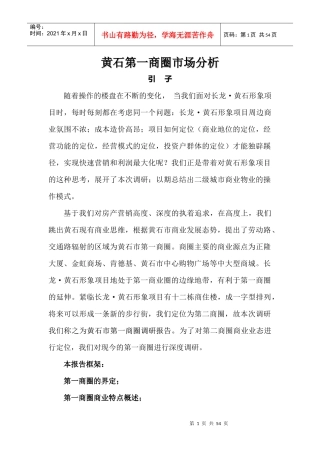 某商业城市场分析报告