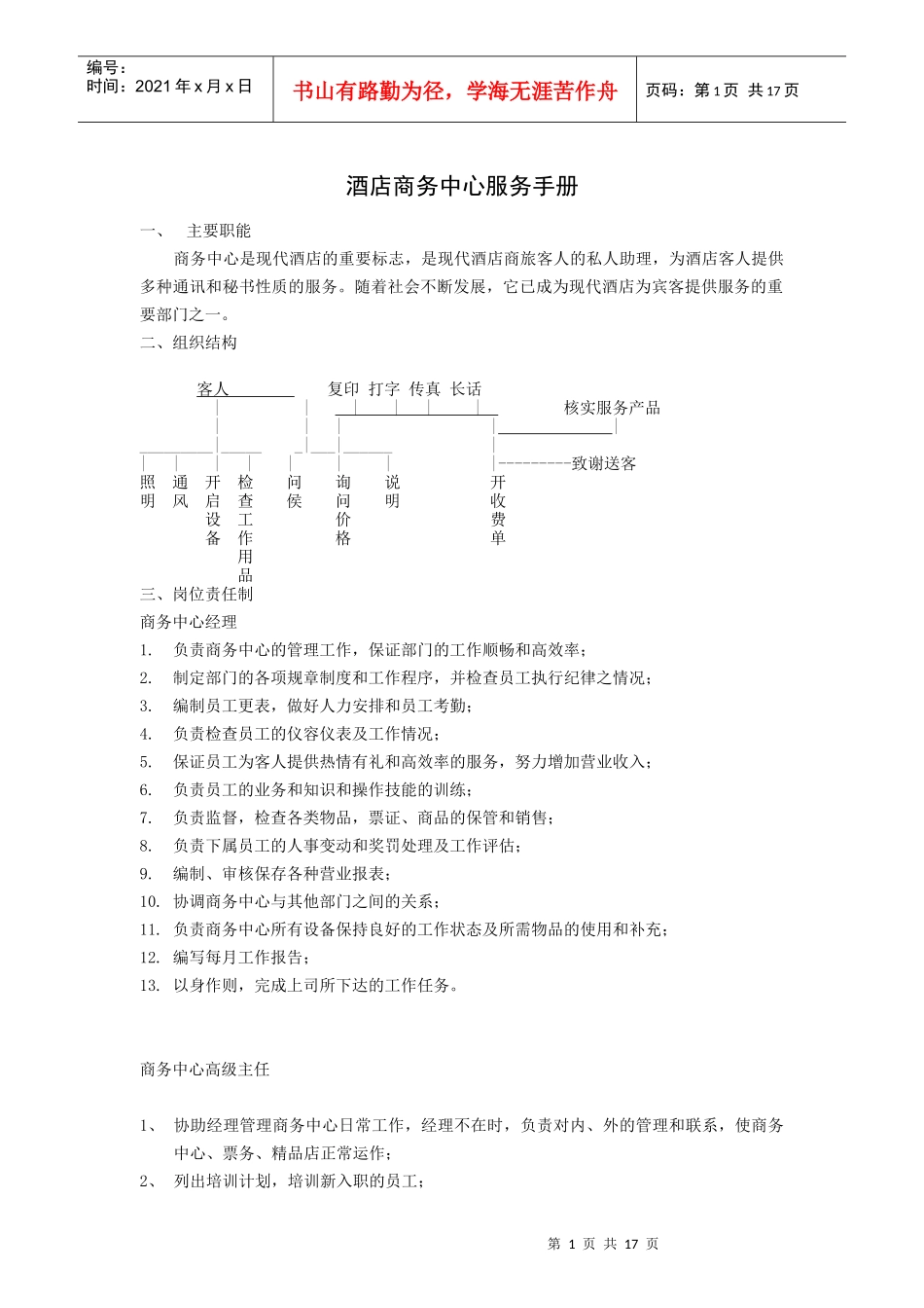 酒店商务中心服务手册（P）_第1页