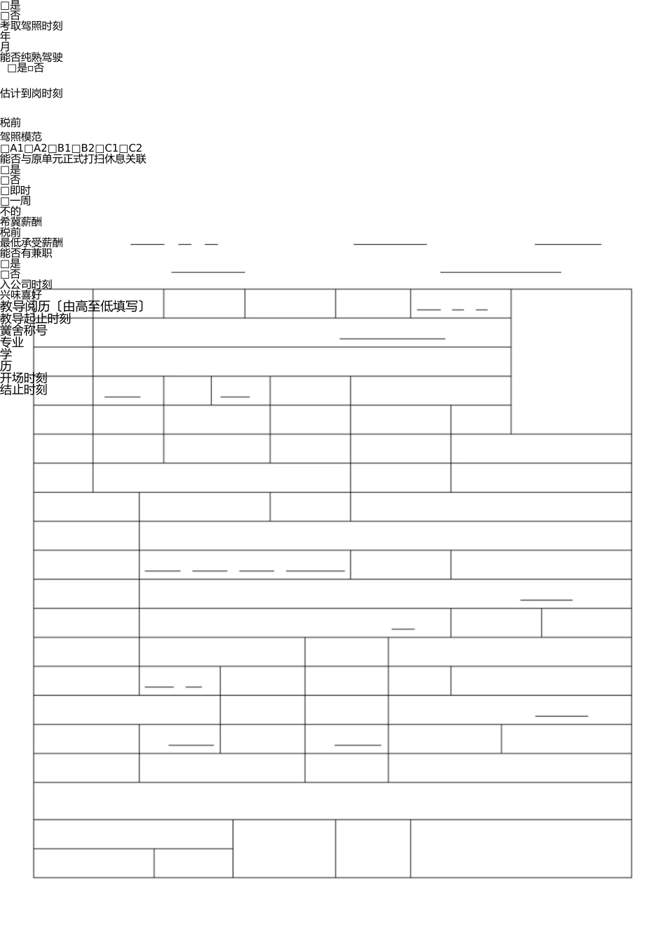 员工入职申请表(新) _第2页