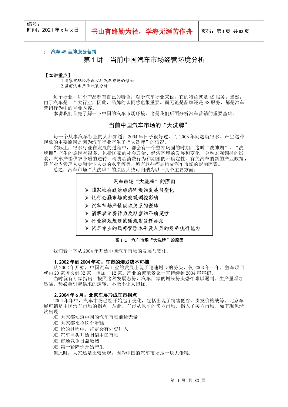 汽车4S品牌服务营销_第1页