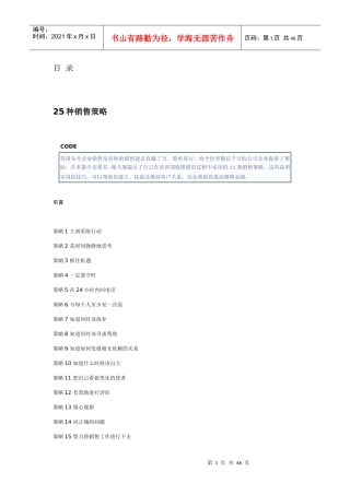 种销售策略详细概述