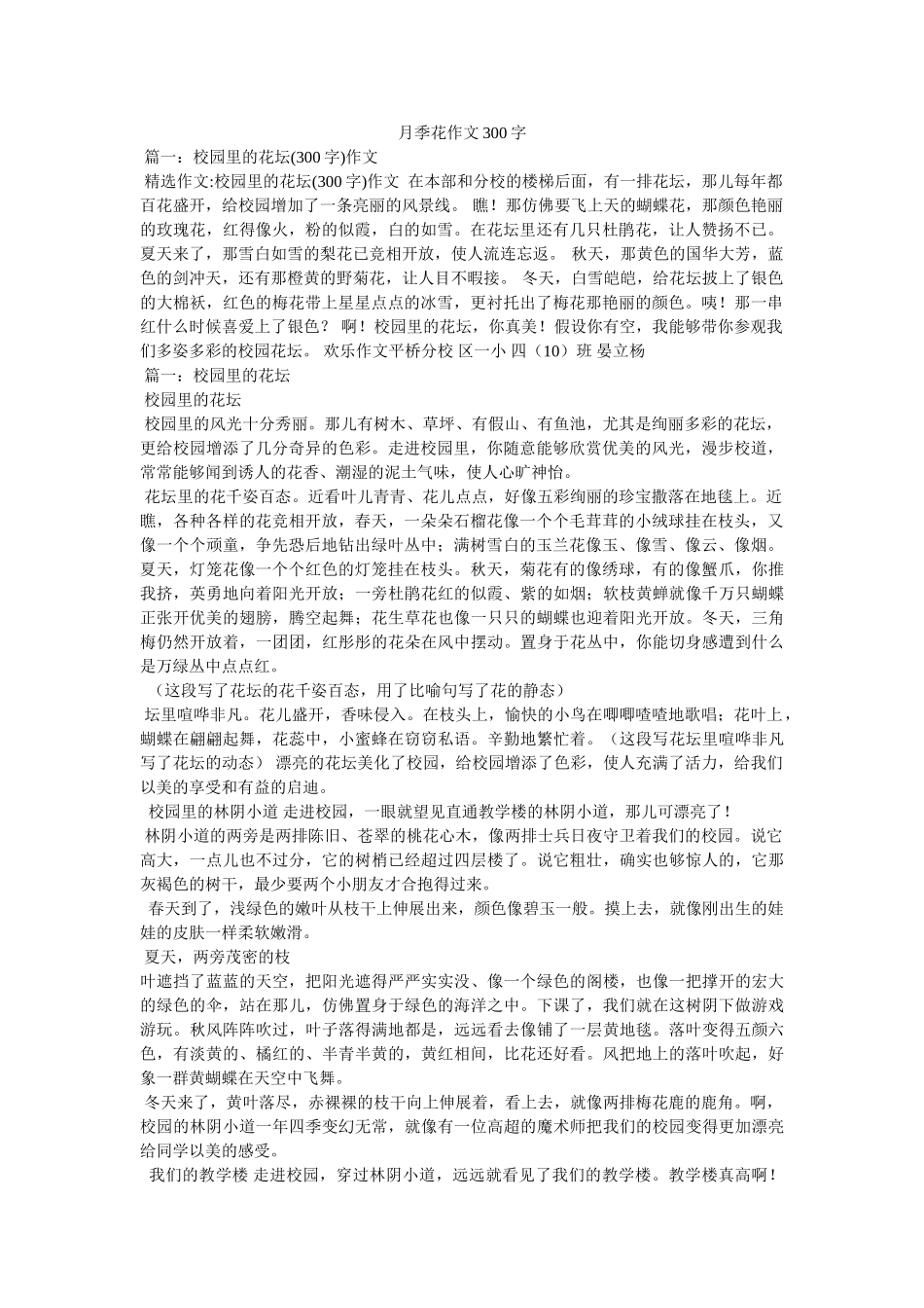 月季花ۥ作文300字精选 _第1页