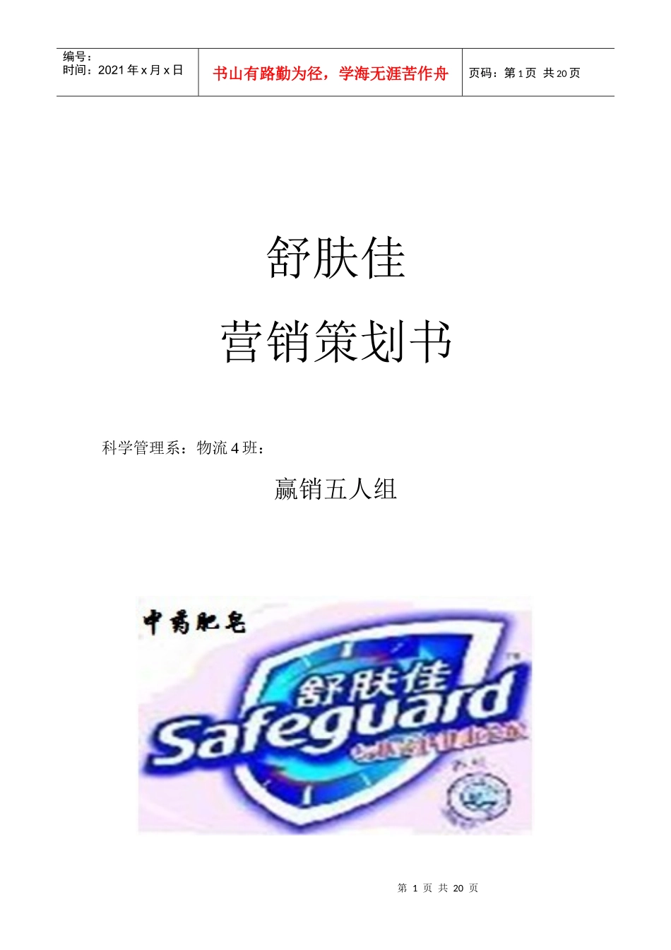舒肤佳营销策划书_第1页