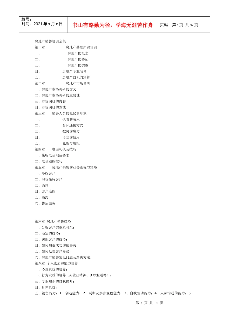 房地产销售培训全集_第1页