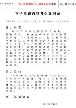 电子商务消费者保护纲领
