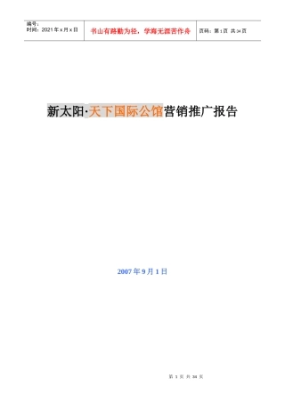 荆州新太阳天下国际公馆营销推广报告