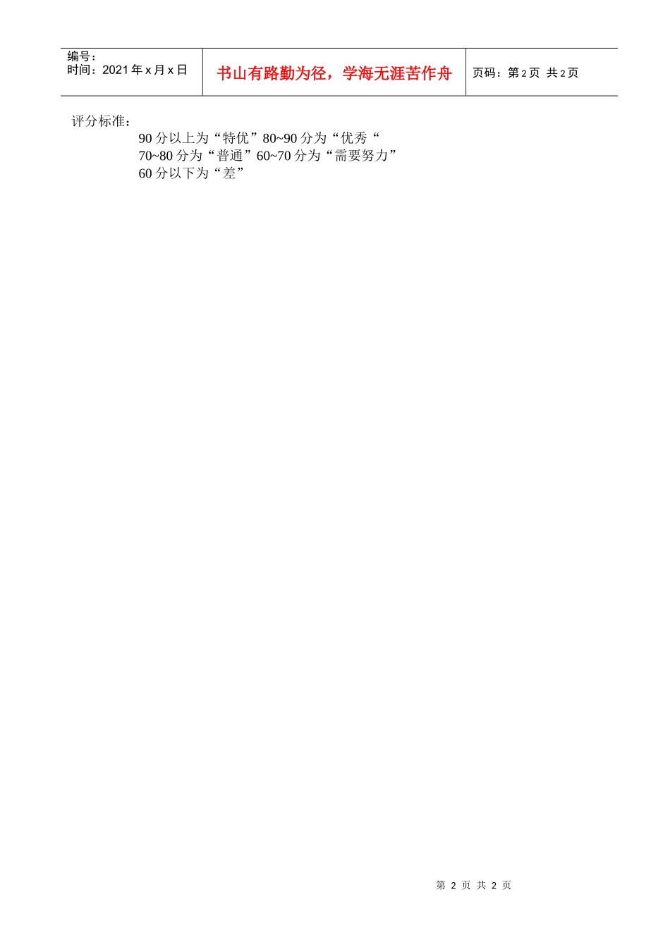 营销人员素质测评表_第2页