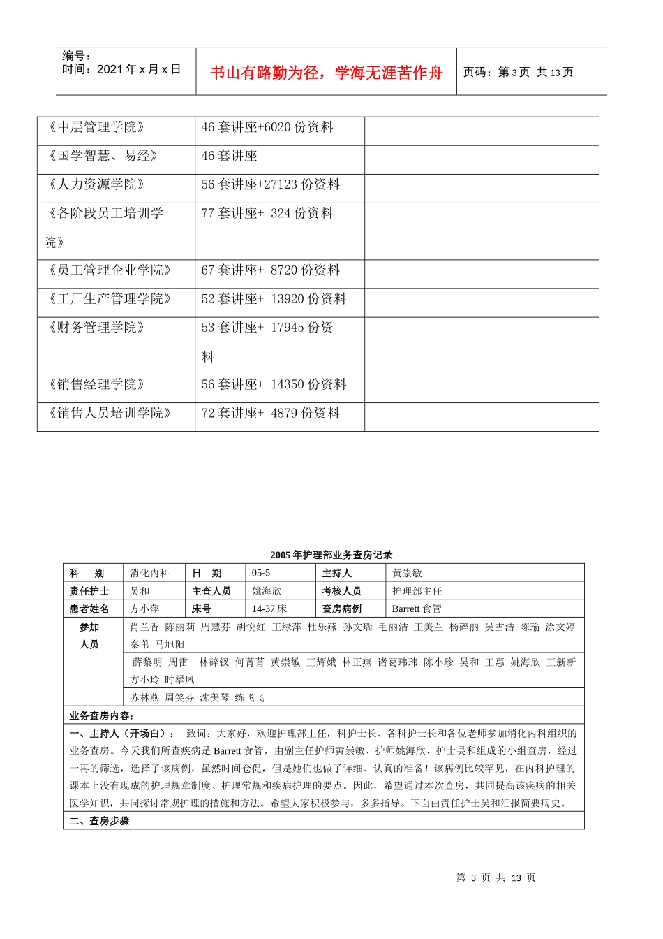 护理部年度业务查房记录_第3页