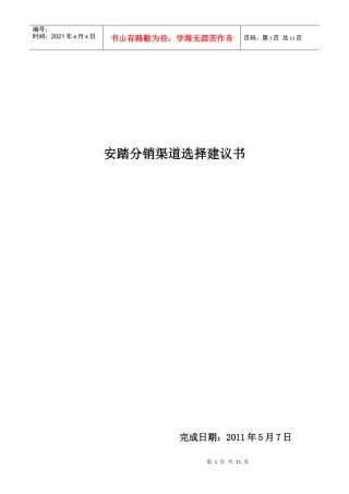 浅析安踏分销渠道选择建议书