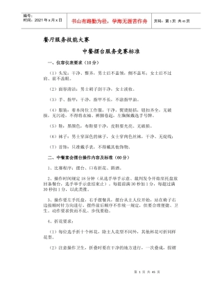 餐厅服务技能大赛