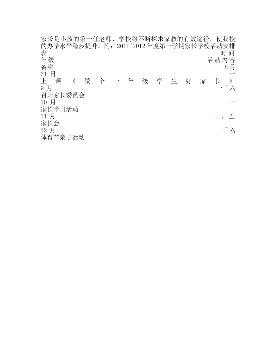政教处范文小学第一学期家长学校工作计划 _第2页