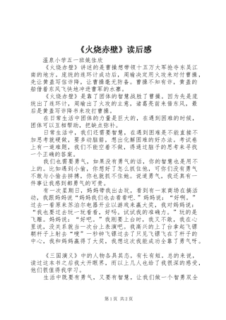 《火烧赤壁》读后感