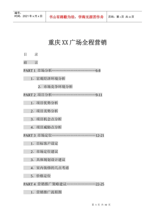 重庆某广场全程营销