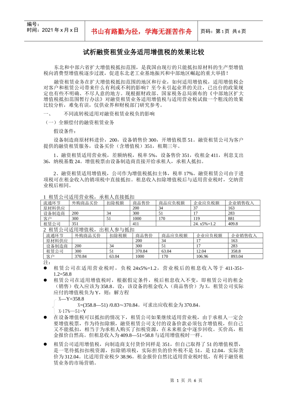 试析融资租赁业务适用增值税的效果比较_第1页