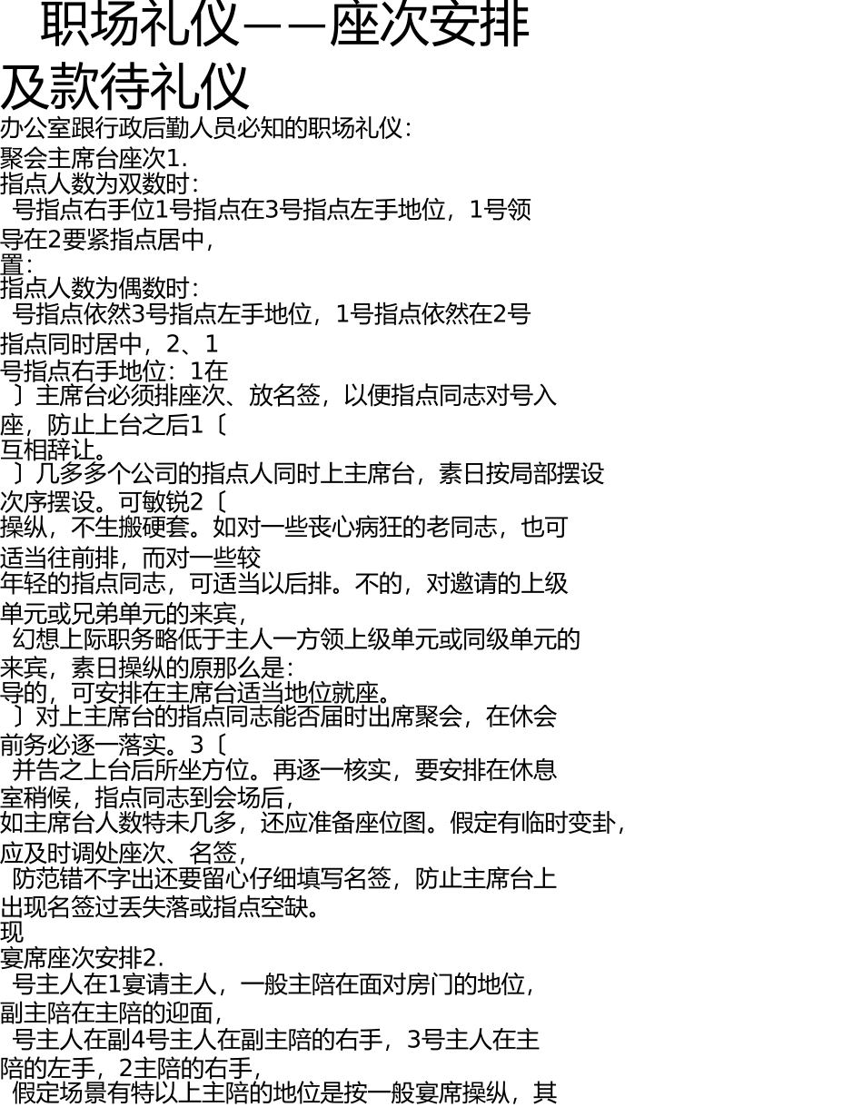 职场礼仪——座次安排及接待礼仪 _第1页