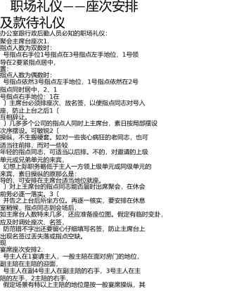 职场礼仪——座次安排及接待礼仪 