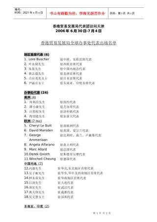 香港贸易发展局代表团访问天津