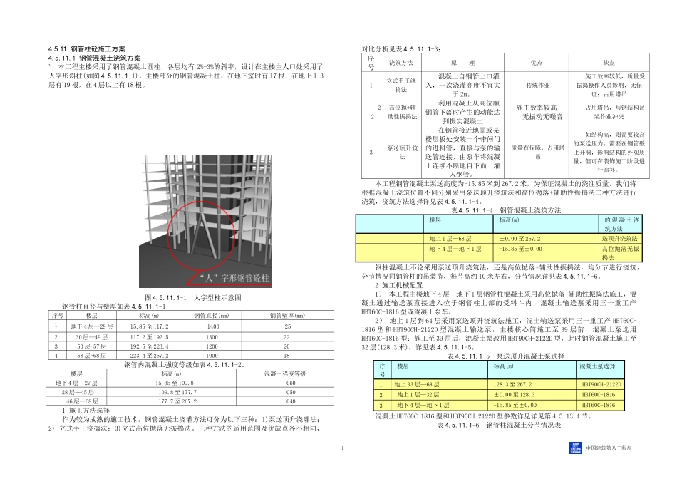 钢管柱砼施工方案_第1页