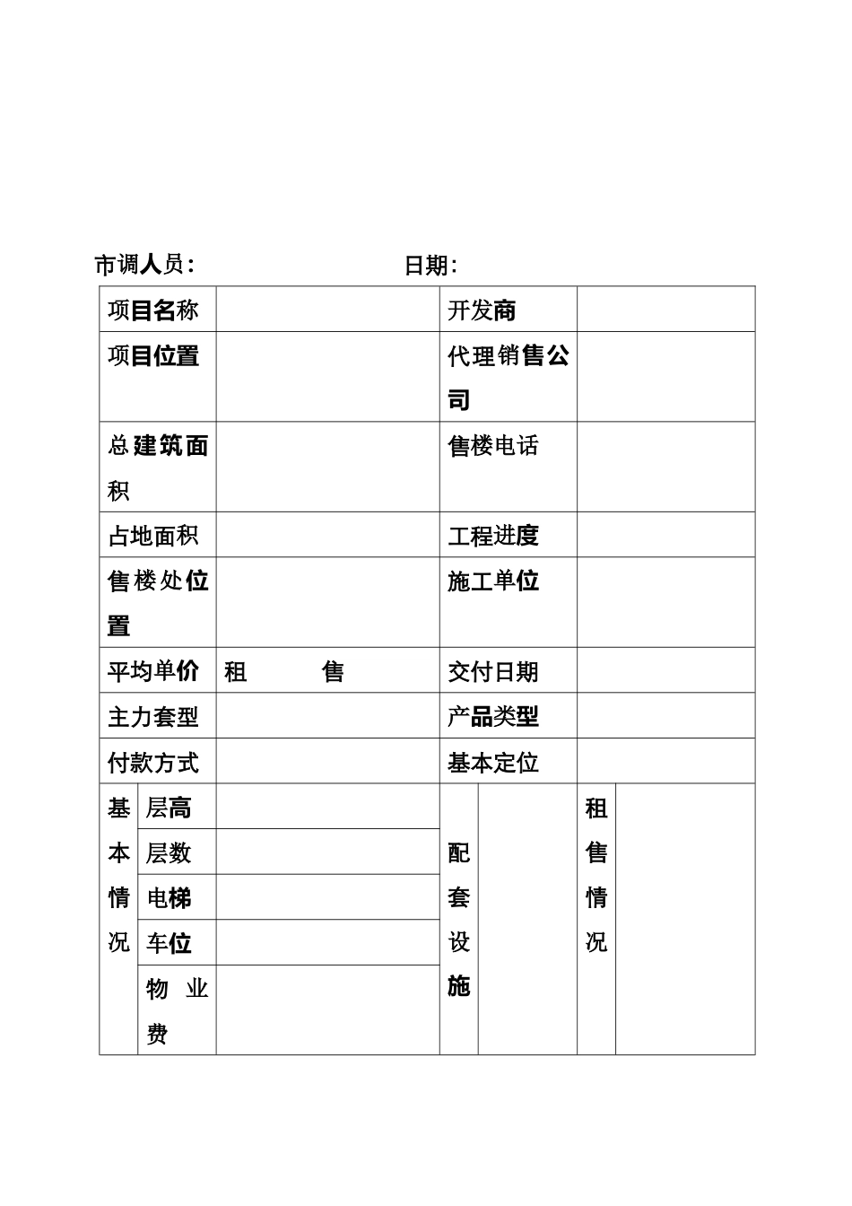 某写字楼市场调查表_第2页