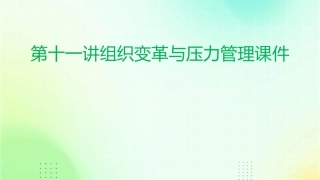第十一讲组织变革与压力管理课件