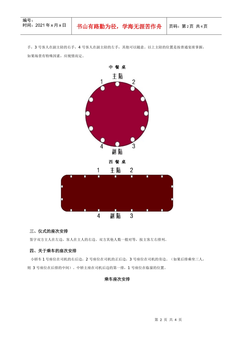 接待工作中座次安排常识doc-接待工作中座次安排常识_第2页