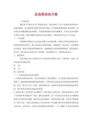 《安全管理文档》之反违章活动方案 