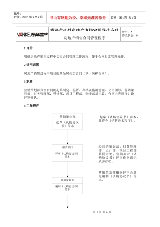 房产销售合同管理程序