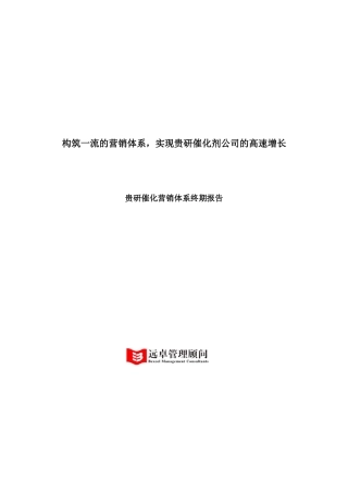 远卓贵研催化营销体系终期报告