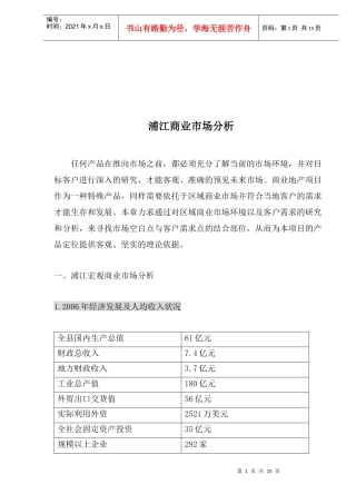 浦江商业市场分析(1)