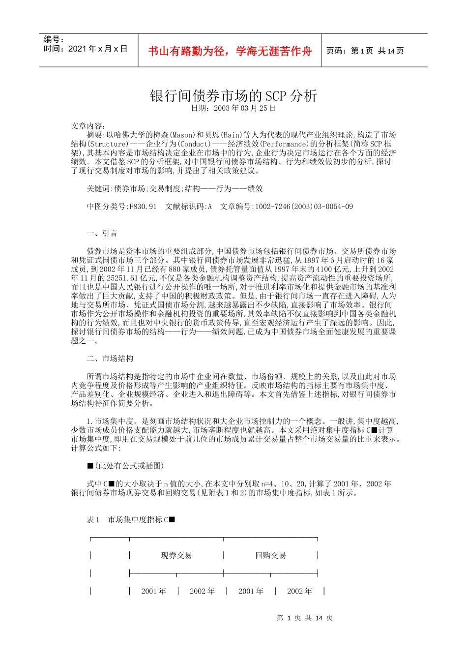 某市场银行间债券市场的SCP分析_第1页