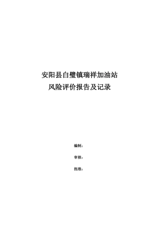 某加油站险评价报告及记录