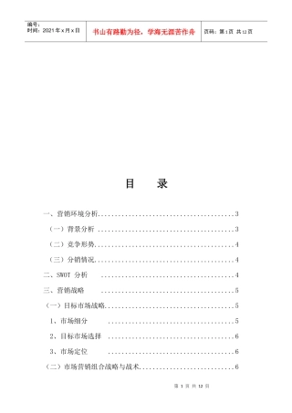 营销环境分析与营销战略