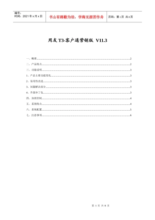 用友T3-客户通11