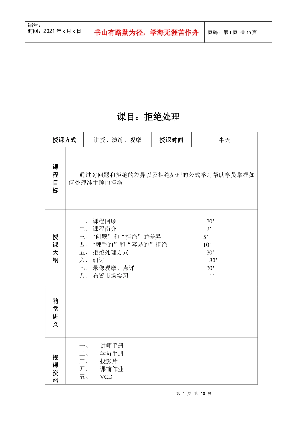 销售与服务循环拒绝处理讲义_第1页