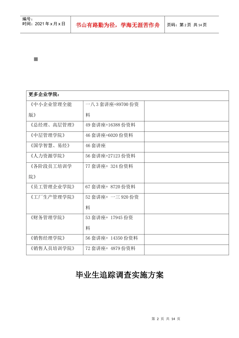 毕业生追踪调查实施方案解析_第2页