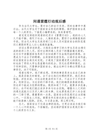 间谍雷霆行动观后感