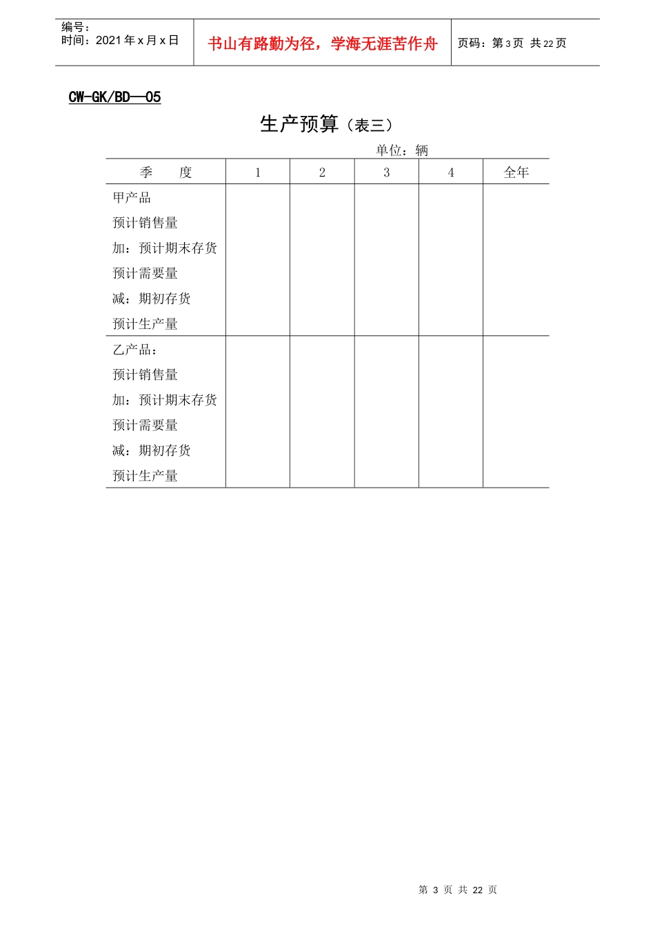 销售预算表格汇编_第3页