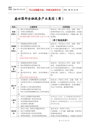 盛世圆邦金融服务产业集团（筹）